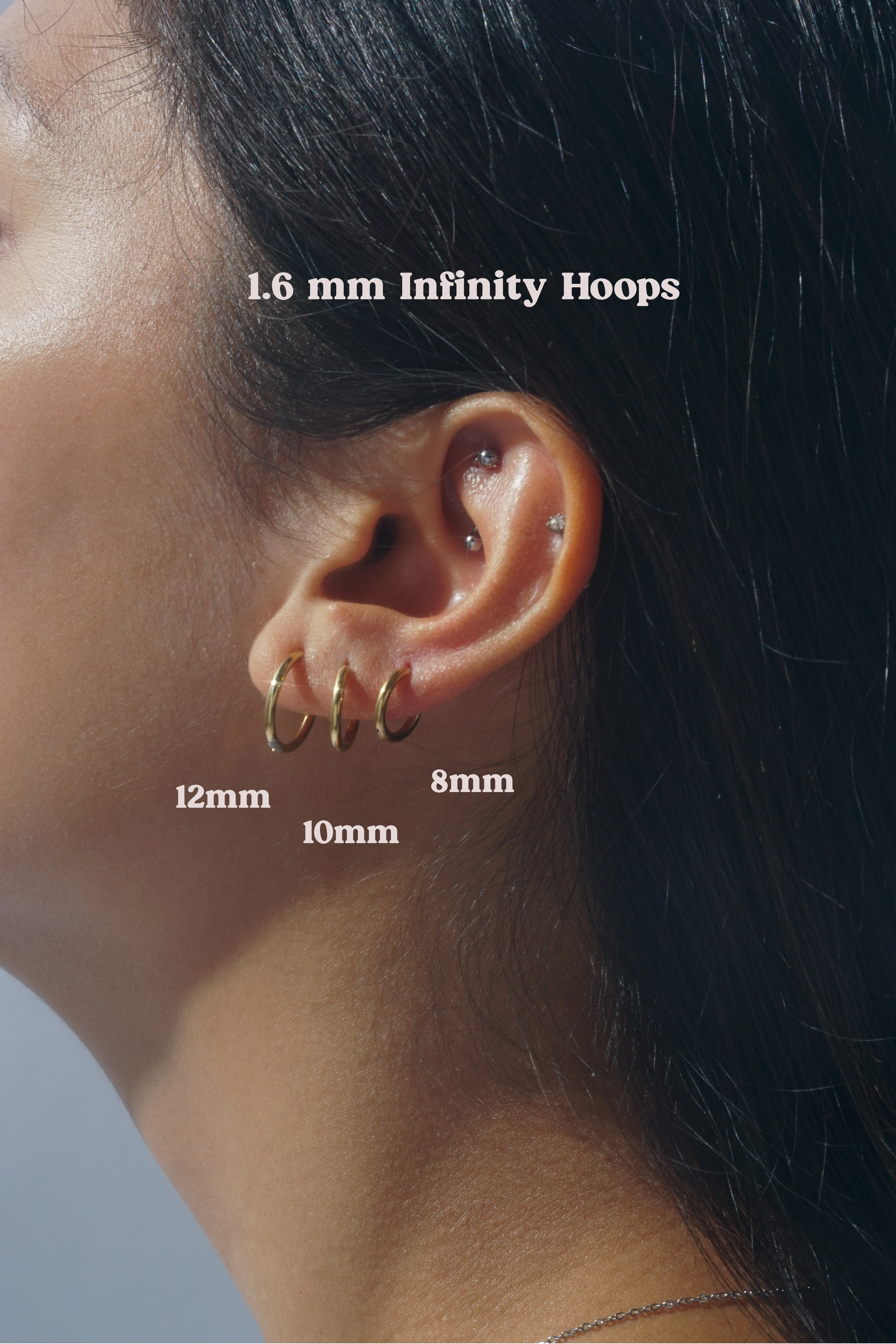 1.6mm Infinity Hoops (Pair) - Image 3