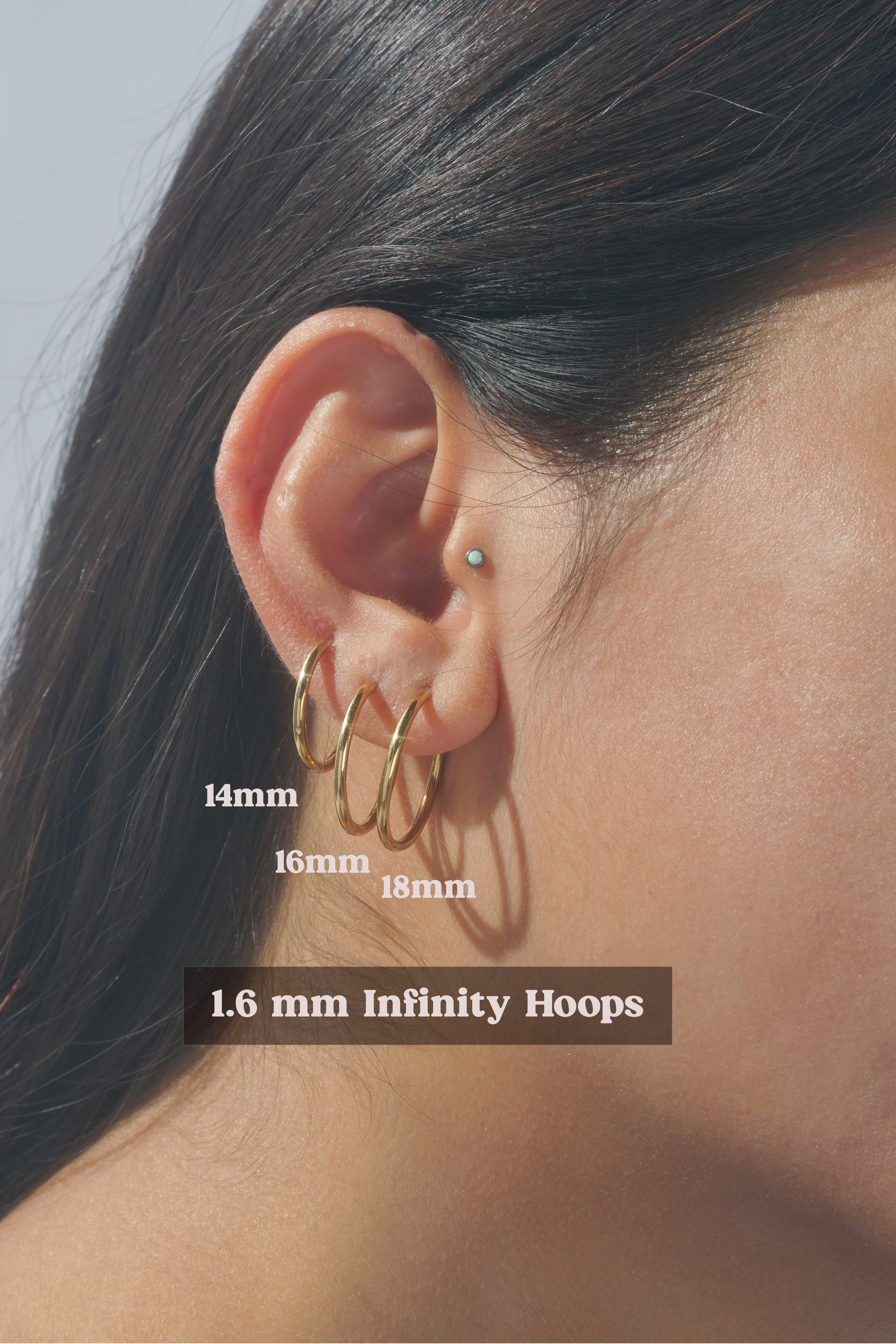 1.6mm Infinity Hoops (Pair) - Image 5