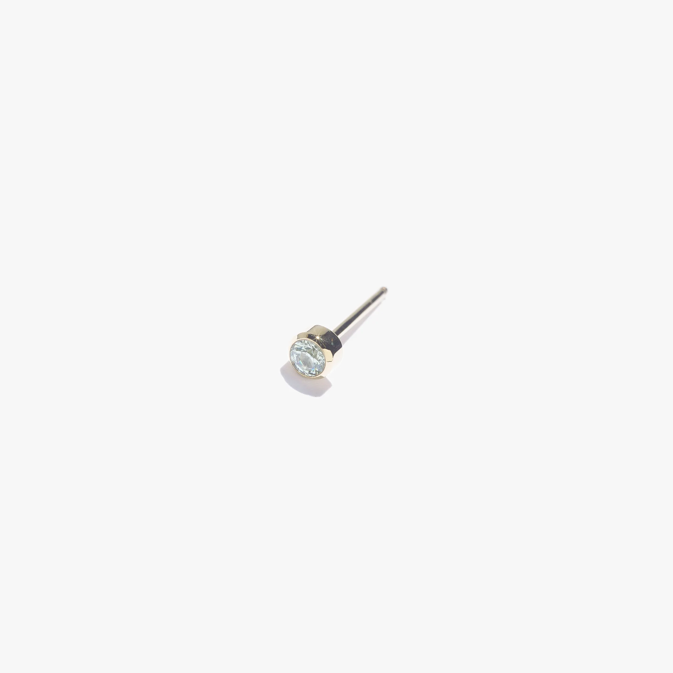 3mm Lonely Aquamarine Stud (Single) - Image 3