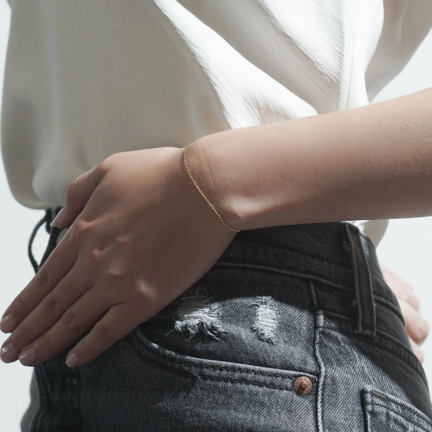 1mm Ball Chain Bracelet - Image 3