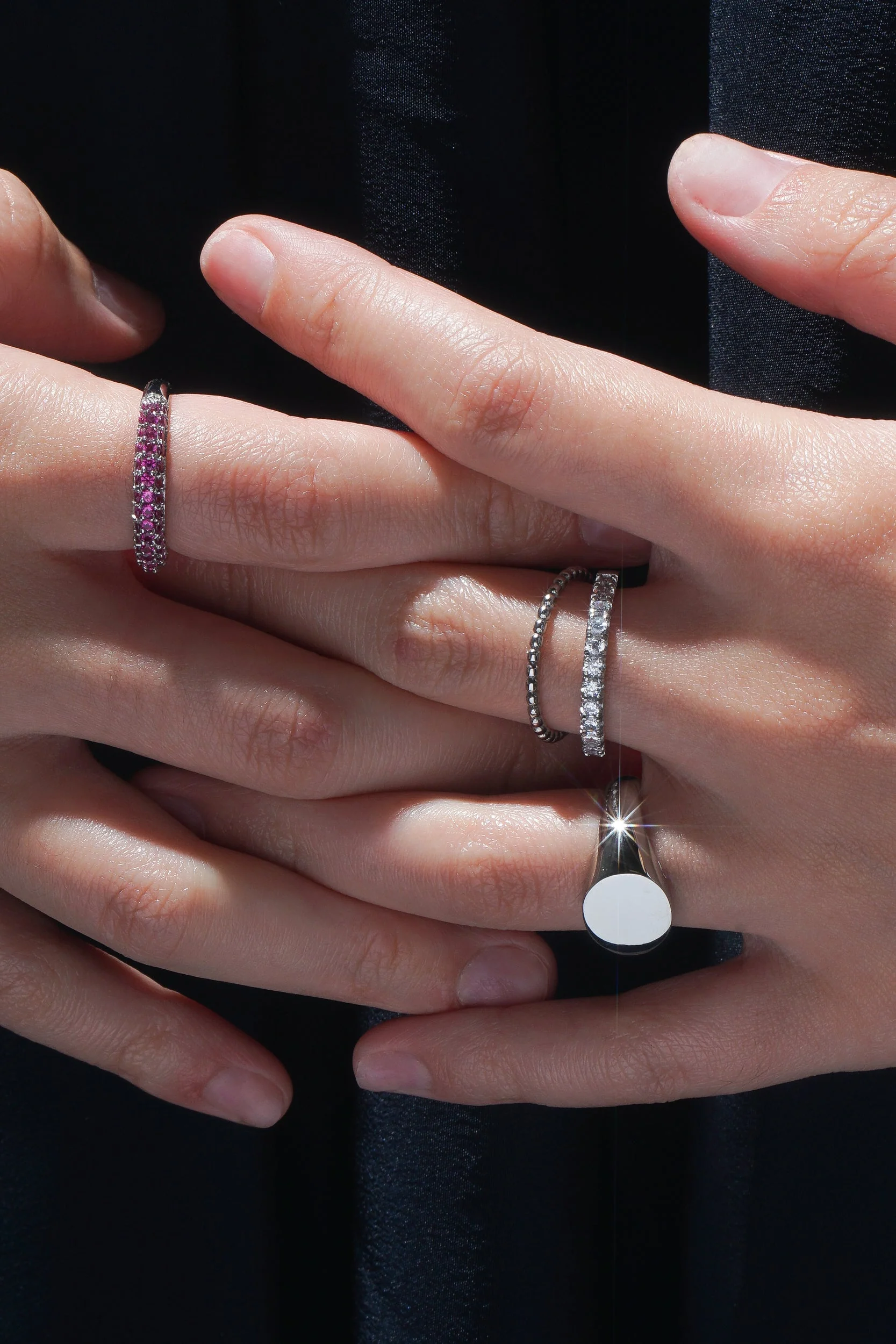 Black Diamante Satellite 2.0 Ring - Image 10