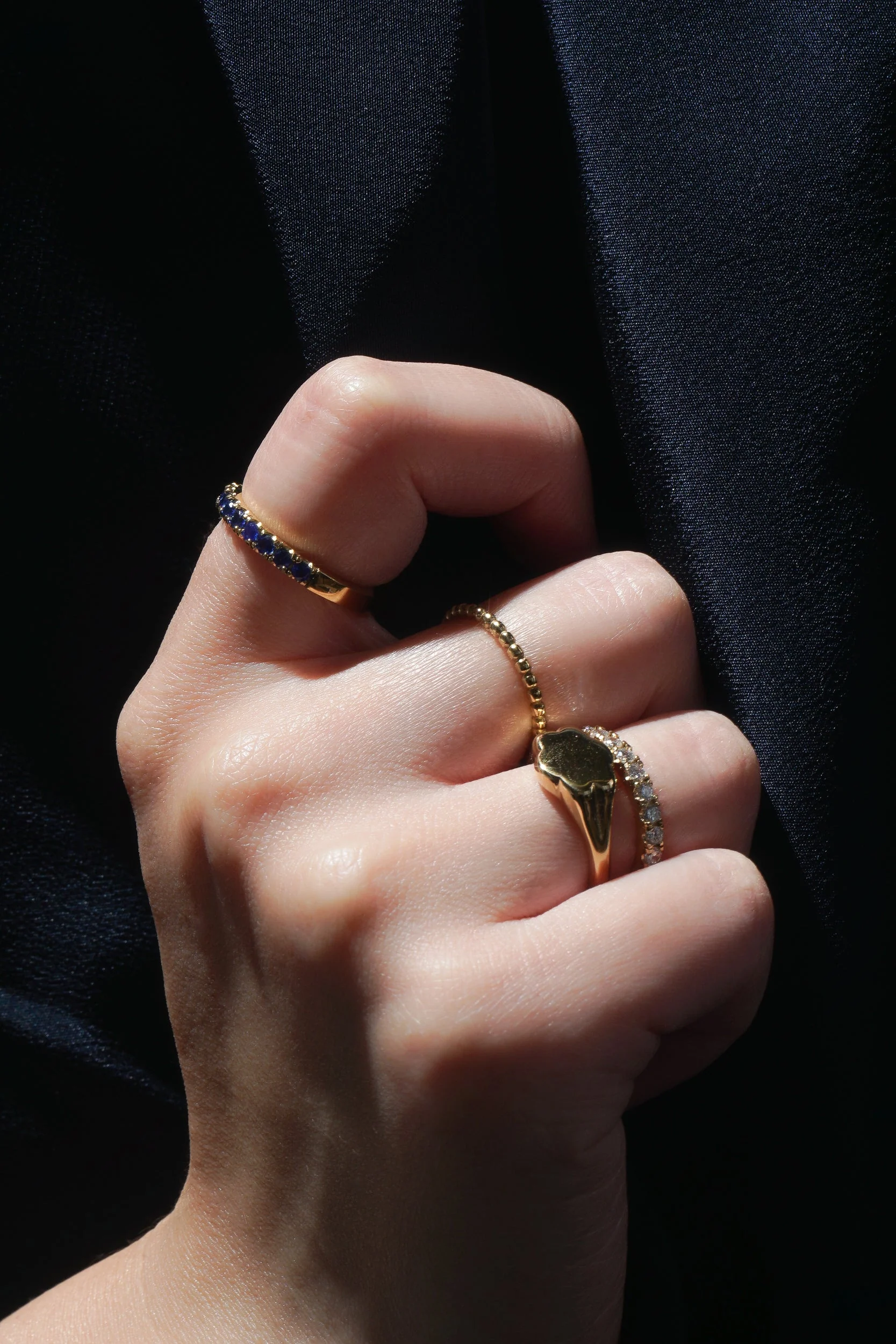 Black Diamante Satellite 2.0 Ring - Image 4