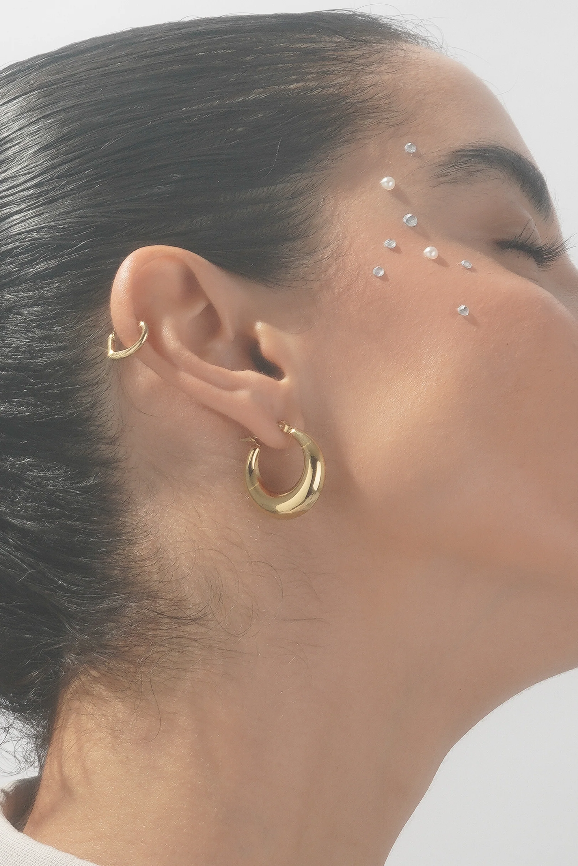 Crescent Hoops - Hypoallergenic Steel - Image 3