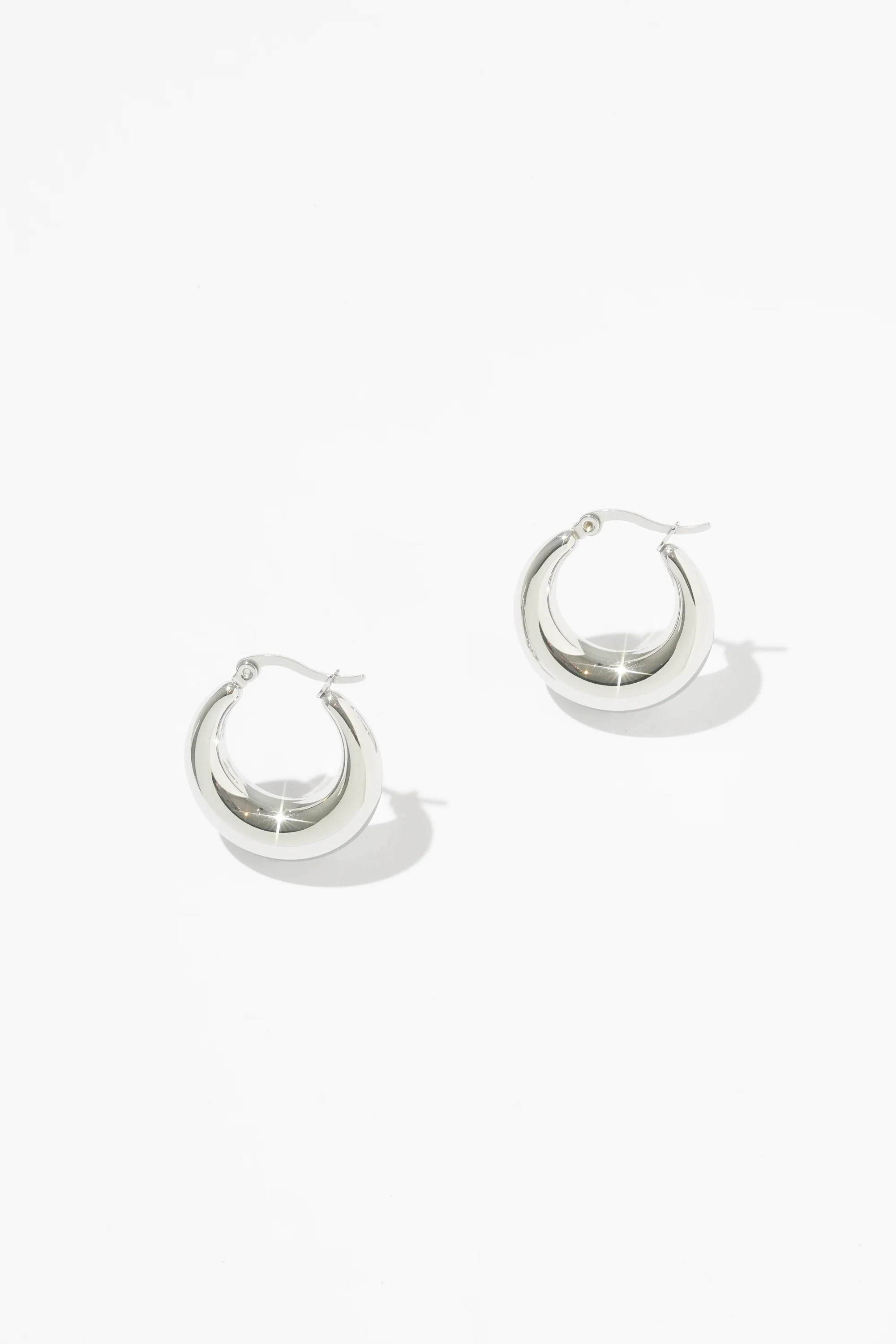 Crescent Hoops - Hypoallergenic Steel - Image 6