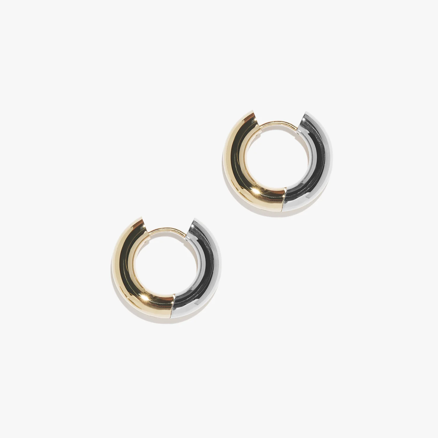 Dual Metal Chunky Infinity Hoops (Pair) - Image 3