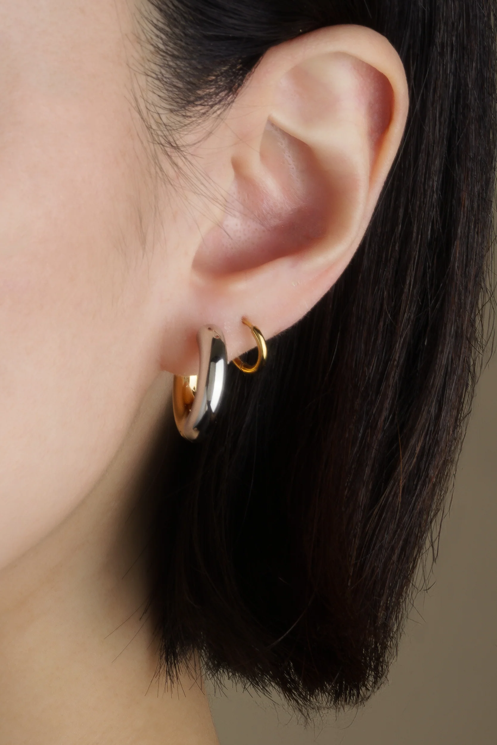 Dual Metal Chunky Infinity Hoops (Pair) - Image 7