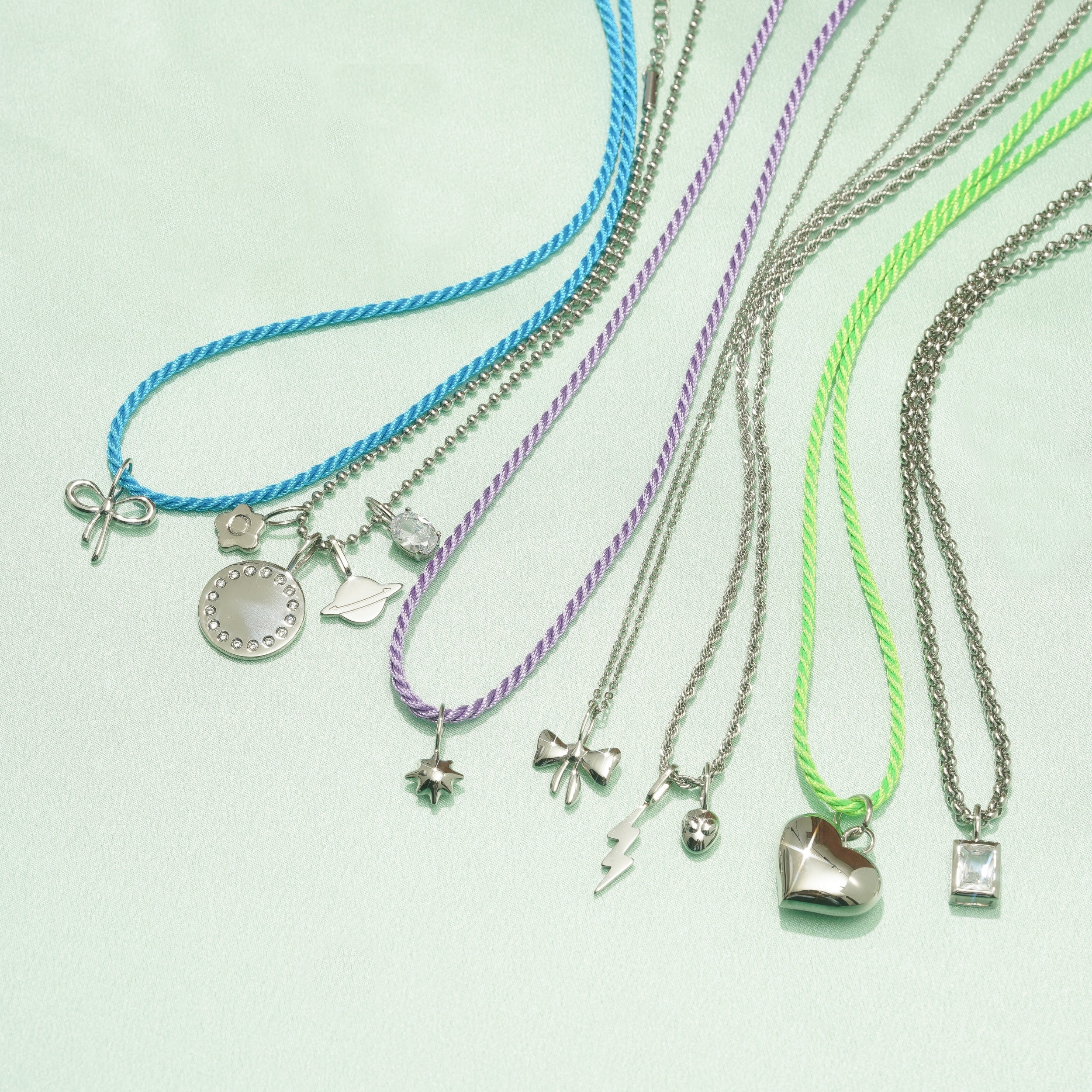 Electric Green Cord Necklace - Image 4