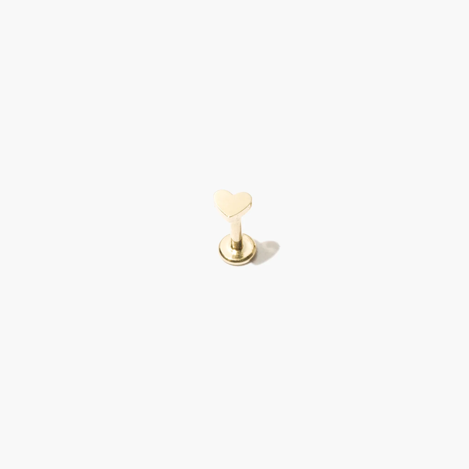 Heart Threaded Flat Back Stud (Single)