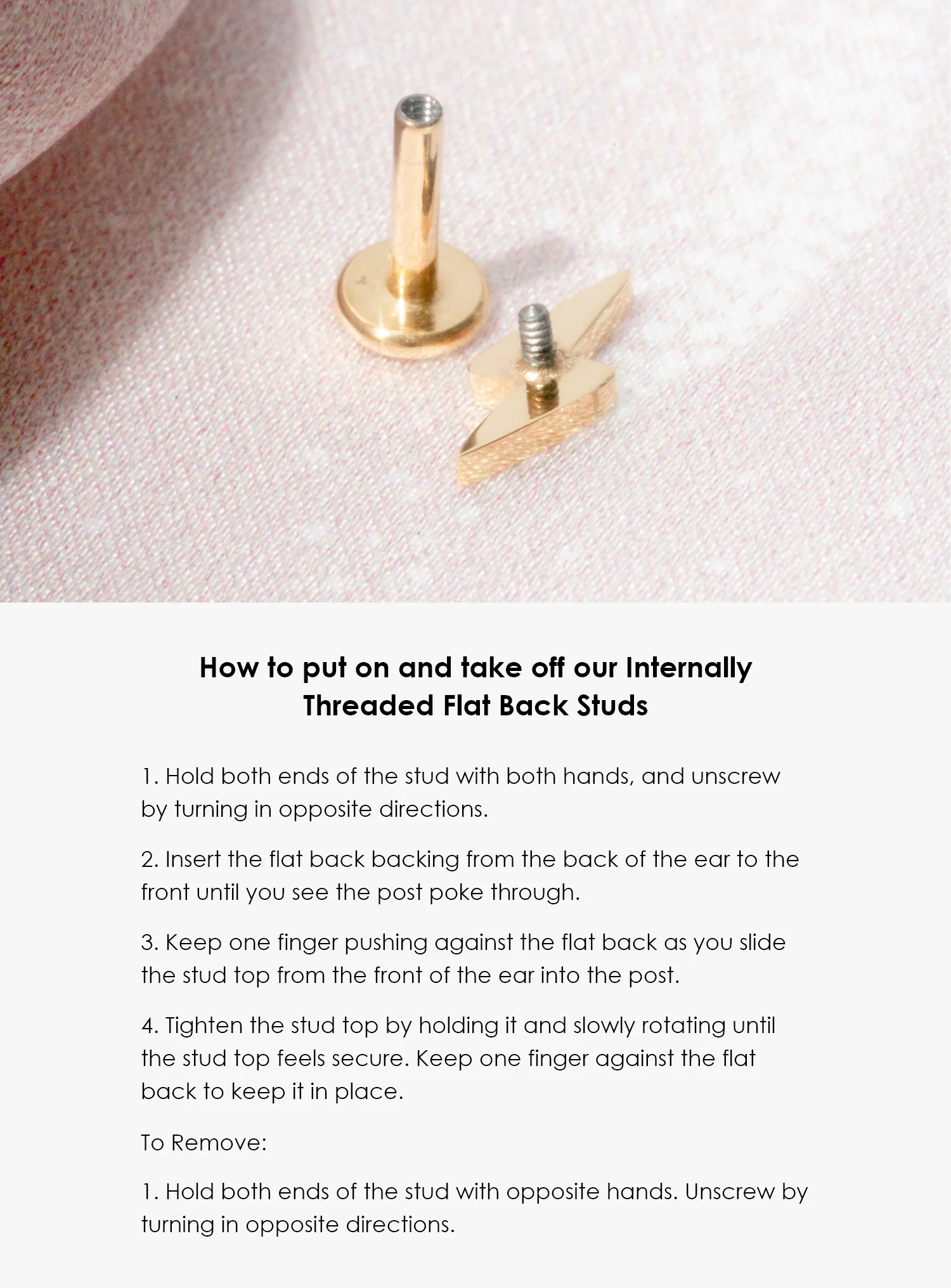 Lightning Threaded Flat Back Studs (Pair) - Image 3