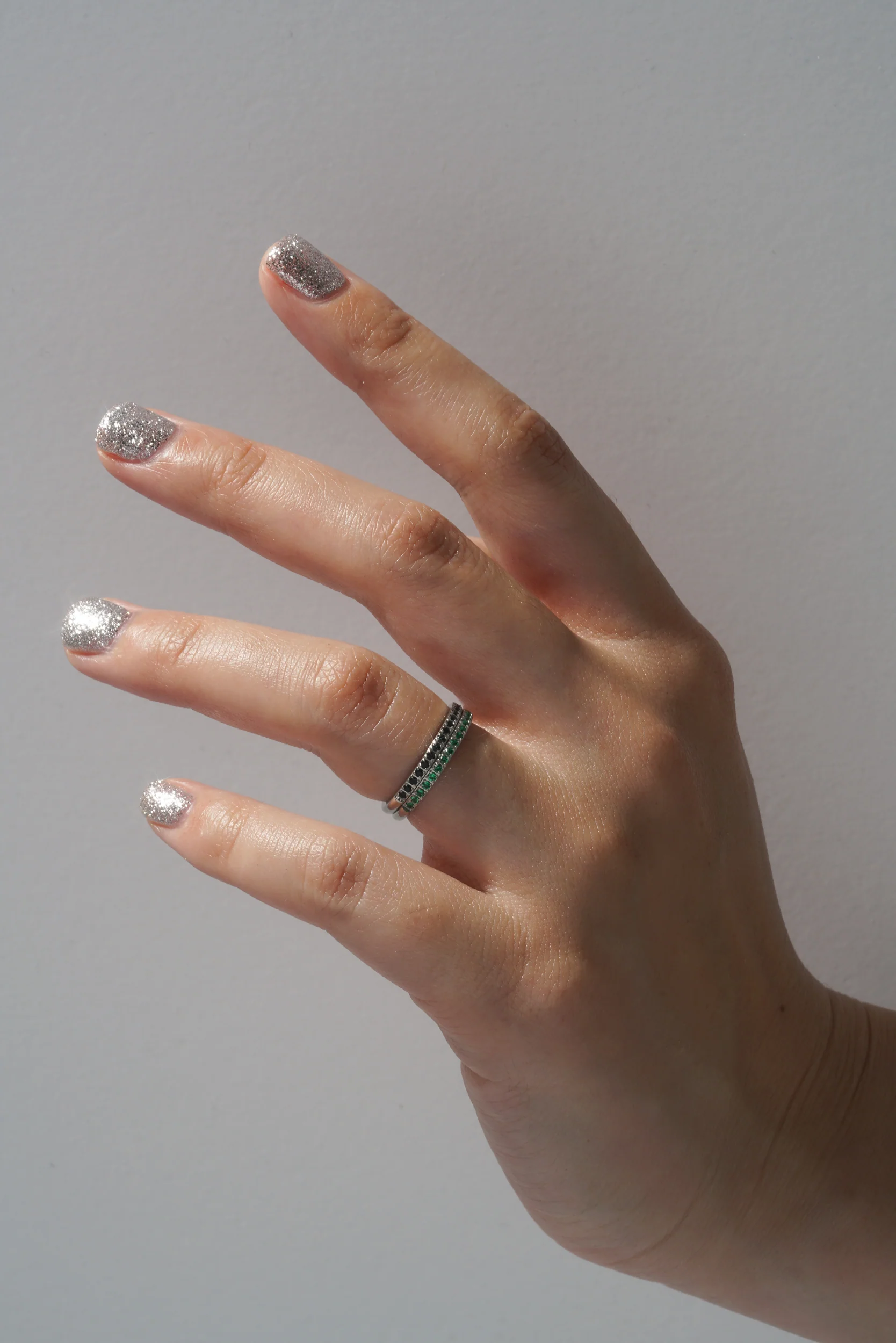 Black Diamante Micro Satellite Ring - Image 4