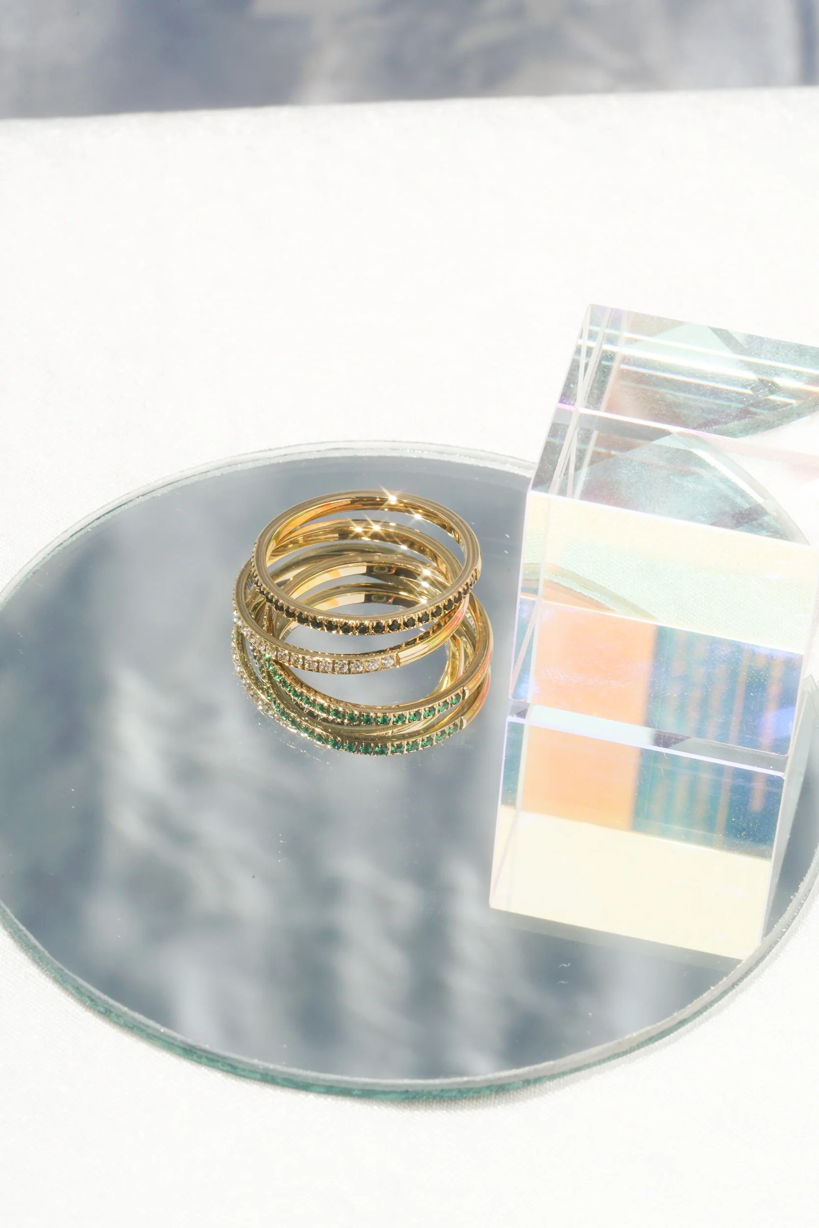 Black Diamante Micro Satellite Ring - Image 7