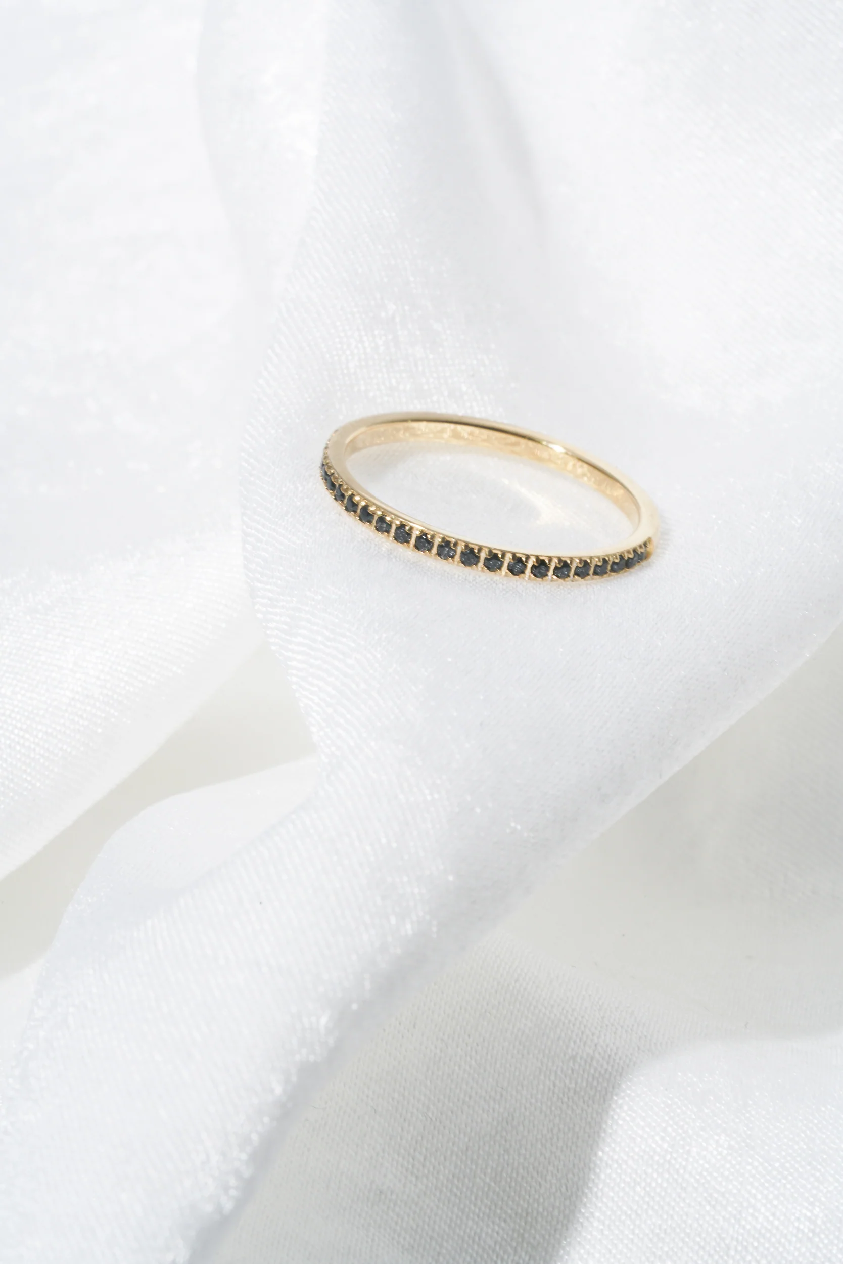 Black Diamante Micro Satellite Ring - Image 9