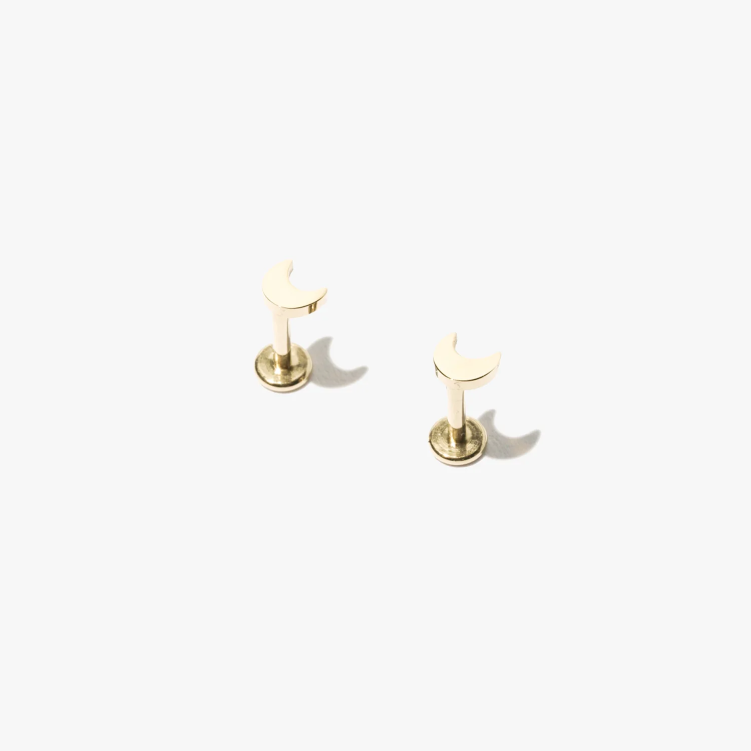 Moon Threaded Flat Back Studs (Pair)