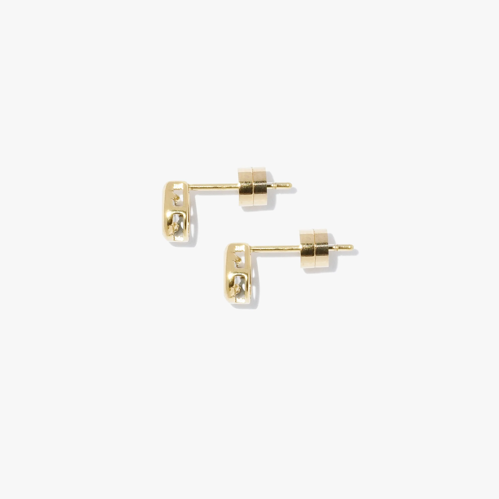 Teardrop Bezel Studs (Pair) - Image 3