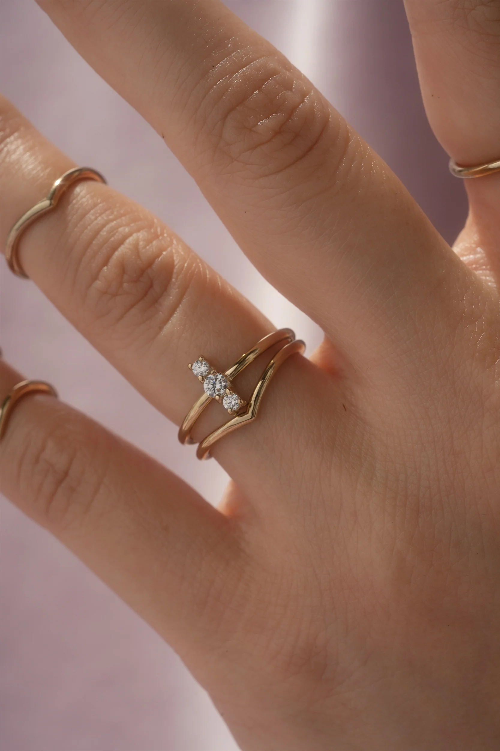 Trio Midi Ring - Hypoallergenic Steel - Image 10